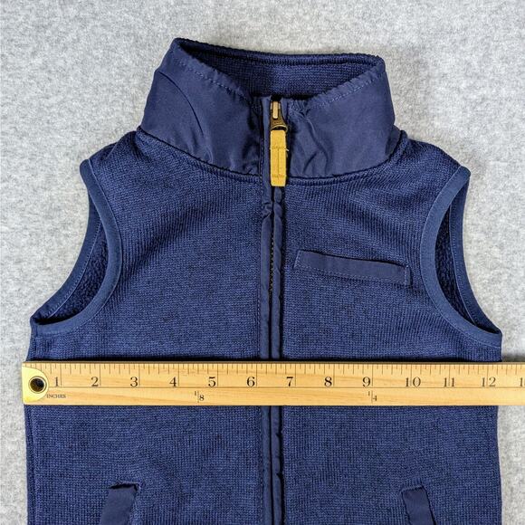 Carter’s Sweater Knit Fleece Vest Boys 4 Navy Blue Full Zip Pockets Preppy - Picture 9 of 10